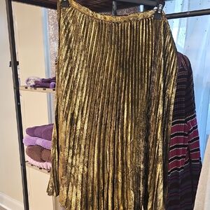 Banana Republic Metallic Gold A-Line Skirt